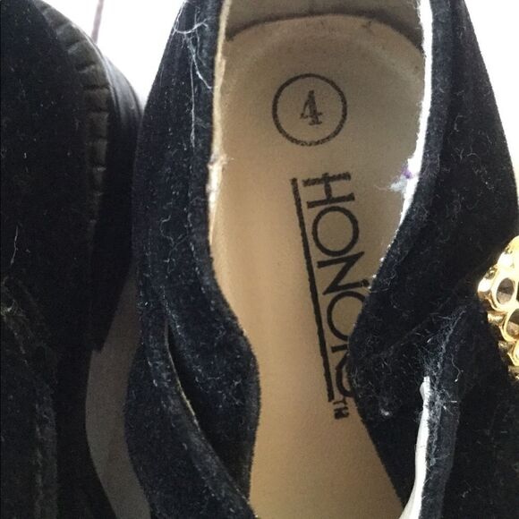 Vintage suede block heels diamond buckle - Picture 3 of 5